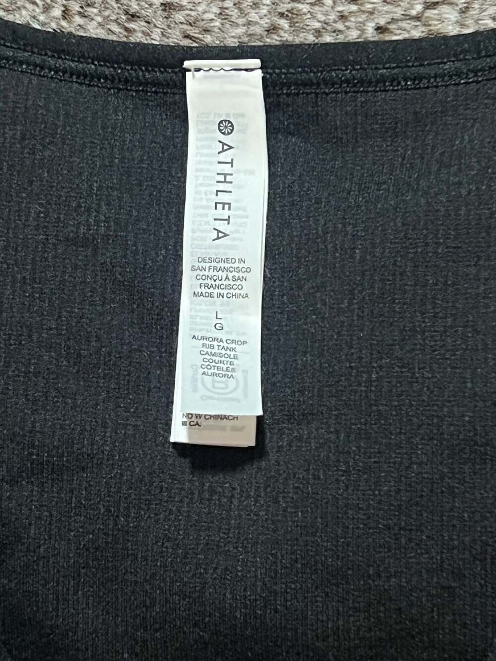 Athleta Aurora Seamless Crop Rib Tank in Black Size Large